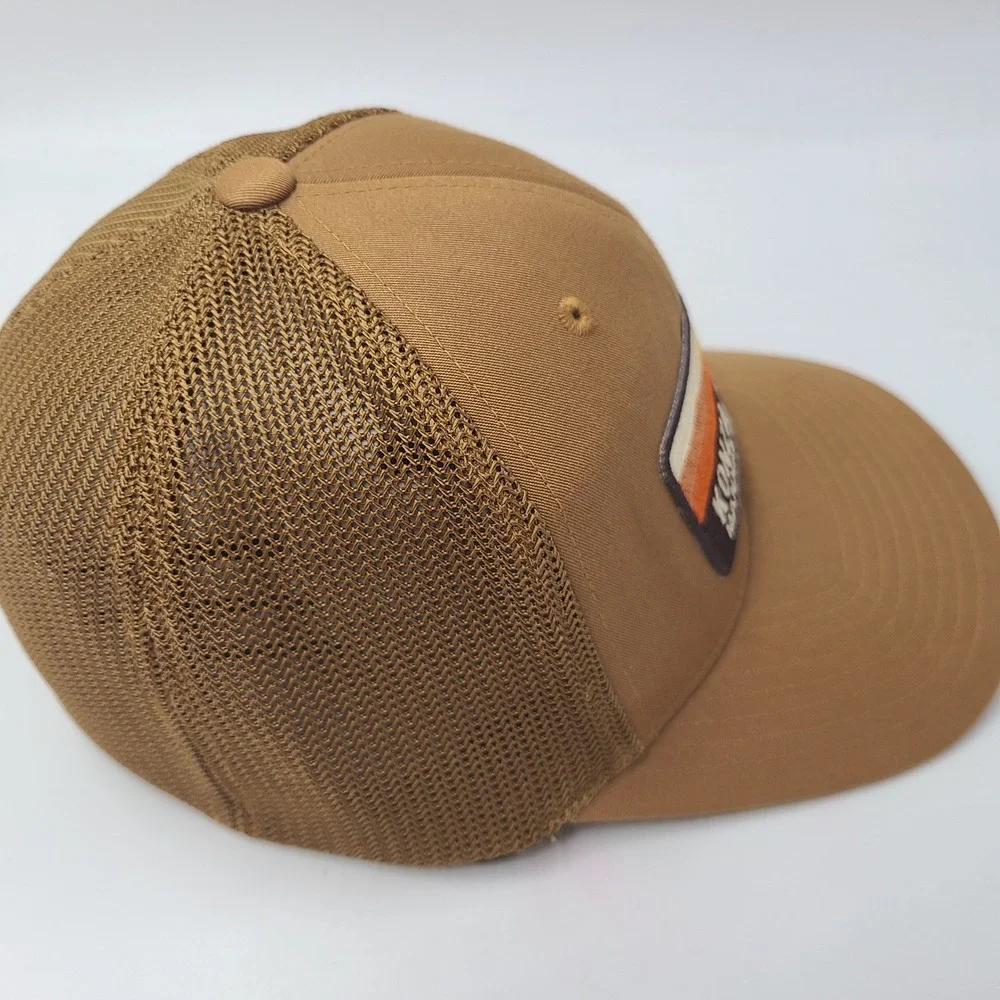 Konza Prairie Hat Fitted (Seems S-M) Mesh Brown Patch Kansas Biological Station